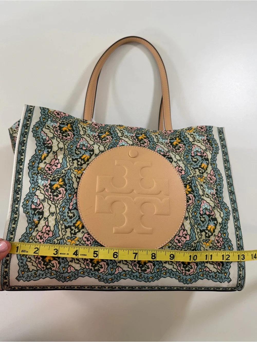 Tory Burch Ella Printed Tote Blue Dream Paisley Floral Paisley